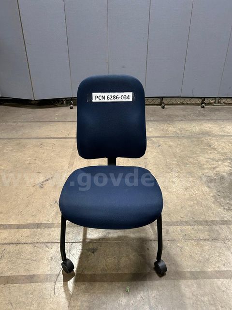 Computer Chair, Armless, Blue