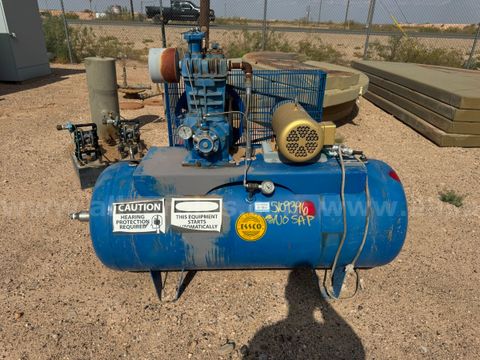 Air Compressor and Receiver, Quincy 240L, 200psi @ 650F, 120Gal, Qty 1