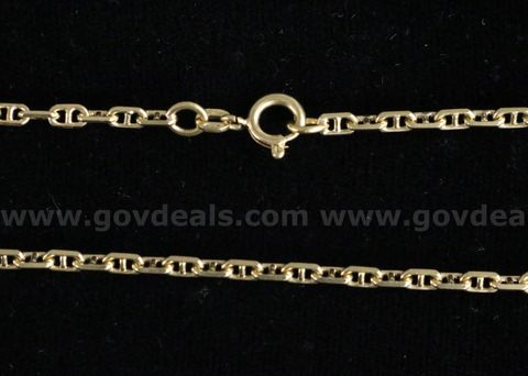 18k Yellow Gold Mariner Link Necklace, 11.2 Grams