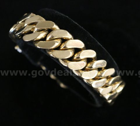 18k Yellow Gold Cuban Link Bracelet, 99.7 Grams