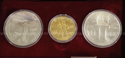 U.S. Mint Uncirculated Los Angeles Olympic Gold and Silver Coin Set