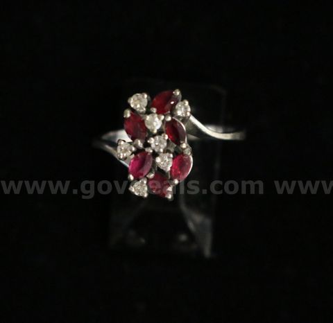 10K Yellow Gold Ruby & Diamond Ring, 3.1 Grams