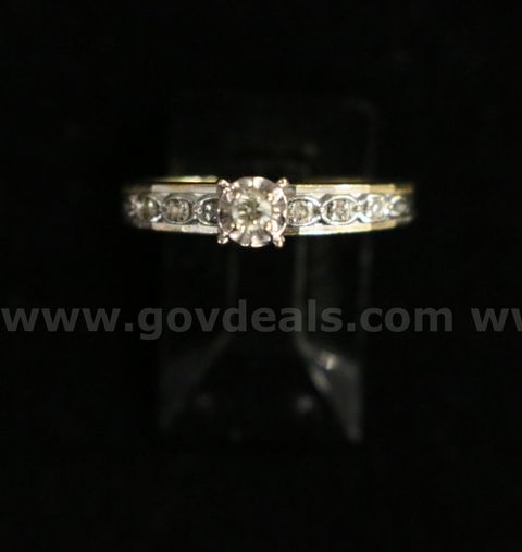 14K Yellow Gold Diamond Engagement Ring, 2.4 Grams