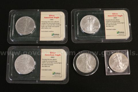 5 U.S. Silver American Eagle Coins