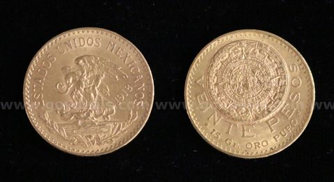 2 - 1918 Mexico Viente Pesos Gold Coin's, 33.2 Total Grams Weighed
