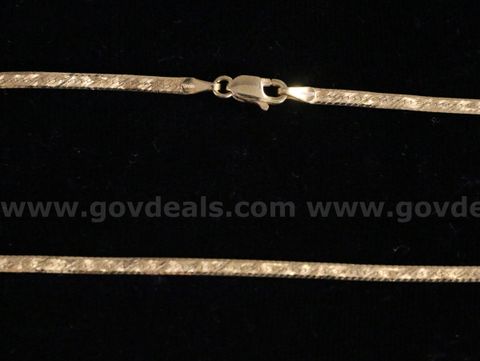18K Yellow Gold Herringbone Design Necklace, 5.0 Grams