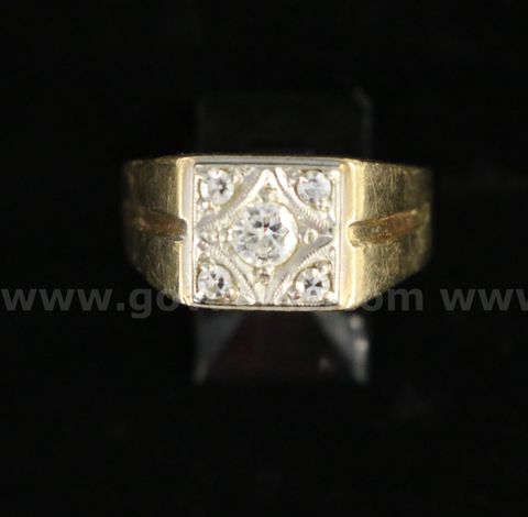 14K Yellow Gold Diamond Ring, 7.0 Grams