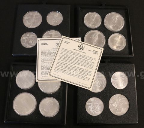 16- 1976 Canadian Olympic Sterling Silver Coins, 680.4 Grams Total