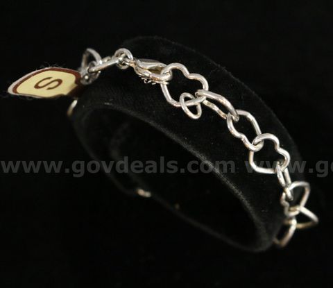 James Avery Sterling Silver Connected Heart Bracelet With "M" Charm, 9.8 Grams