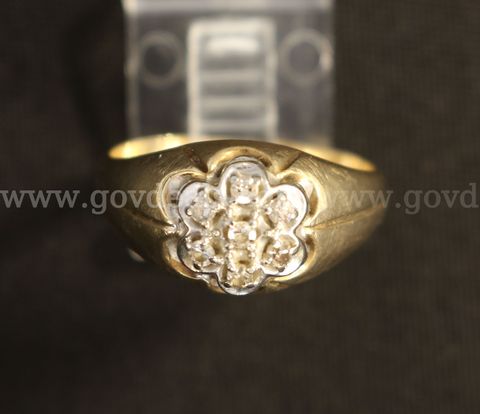 10K Yellow Gold Dome/Cluster Design Diamond Ring, 4.5 Grams