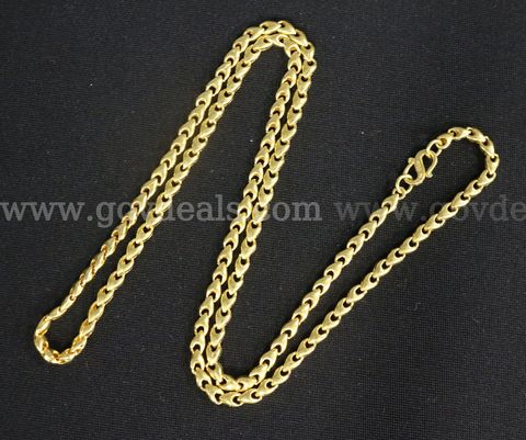 24K Yellow Gold Lotus Link Necklace, 35.3 grams