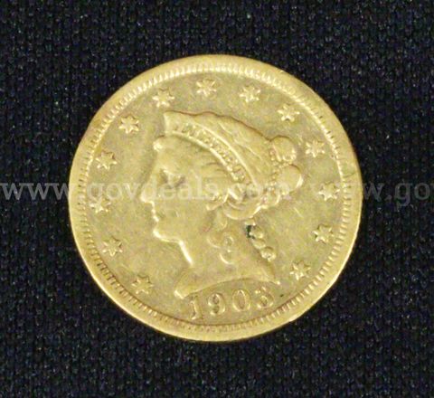 1903 U.S. 2-1/2 Dollar Liberty Head Gold Coin