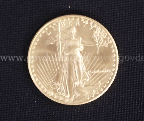 1986 Gold U.S. $50 Gold American Eagle 1 Ounce Coin, 33.9 Grams