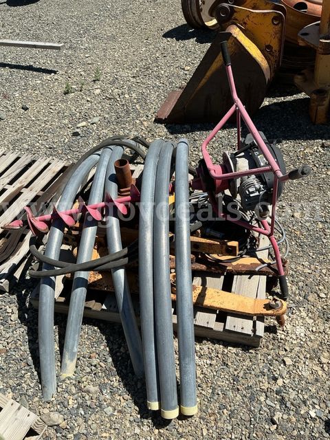 Gas-Powered Auger, Galvanized Pipes & Miscellaneous Items