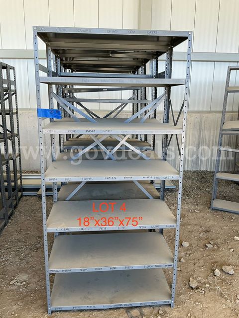 Lot of 5 Metal Shelving Units