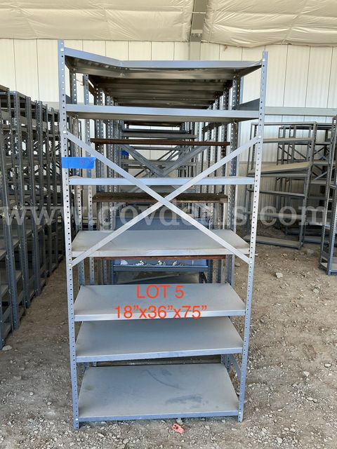 Lot of 5 Metal Shelving Units