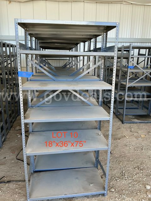 Lot of 5 Metal Shelving Unit with Adjustable Shelves
