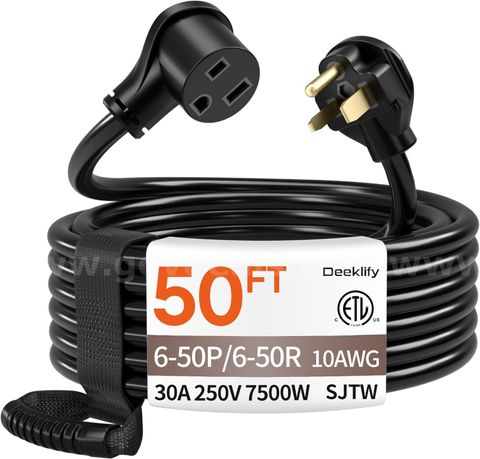 Brand New 30 Amp 50 Ft 10/3 Awg Solid Copper Generator Welder Welding Extension Cord Cable - $75 Reserve - Shipping Only