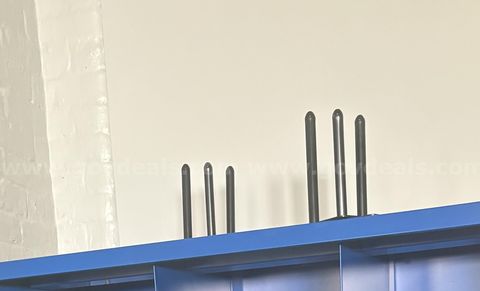 Lot of 4x Heavy-Duty Wall Mount Vertical Barbell Storage Hangers - Industrial Gym Steel