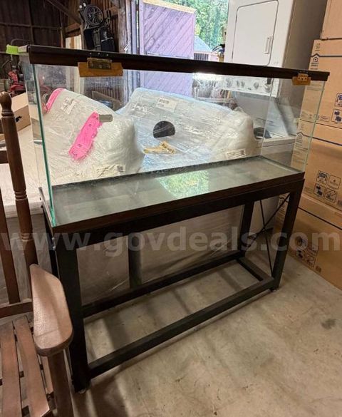 Glass Tank with Wooden Stand