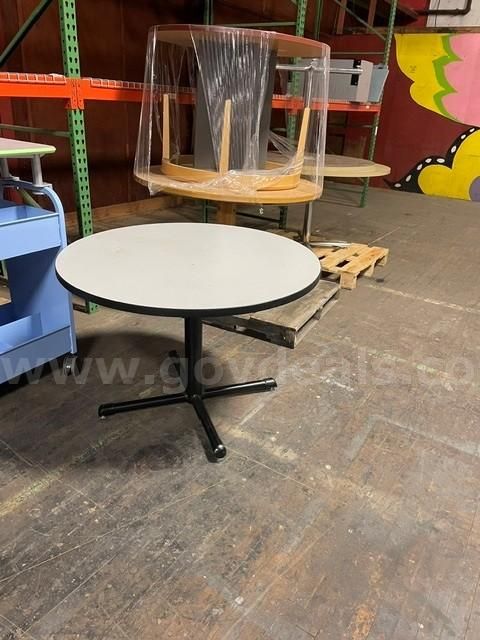 Lot of 7 Pedestal Tables