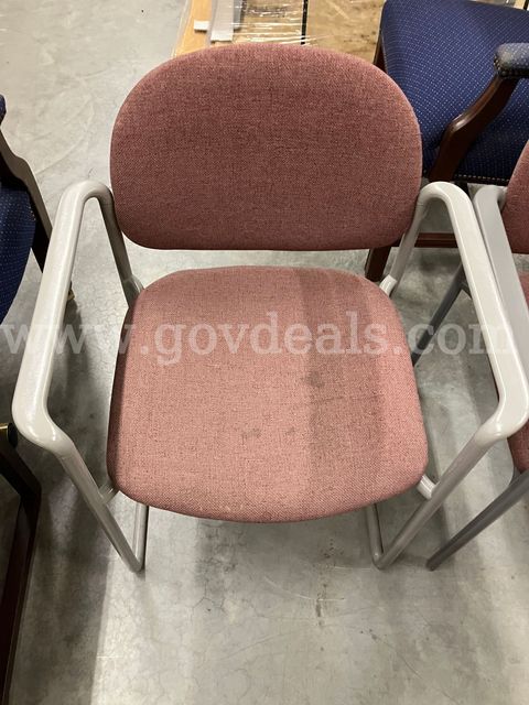 Lot of (4) Mauve Chairs 2 w / sled legs : 2-with regular legs