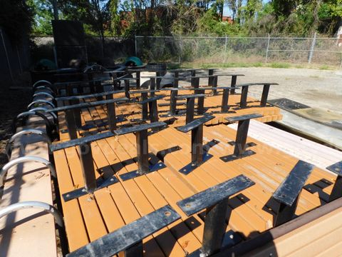 Benches, Plastic Composite, 4 Piece Seat, 3 Metal Legs, Total 23