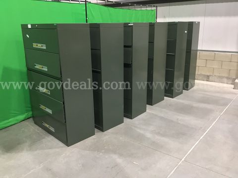 Lot of (6) Five-Drawer Lateral File Cabinets
