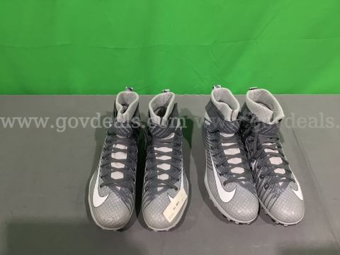 Lot of (2) Nike Lunar Beast Grey Football Cleats, Size 14