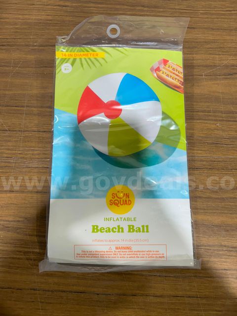 Lot of 18 Sun Squad Inflatable Beach Balls – 14" Multicolor Pool & Beach Toys – New in Packaging – Shipping Available