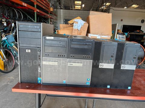 Lot of Five (5) : Dell OptiPlex 7070,9010,9020 & HP Z400