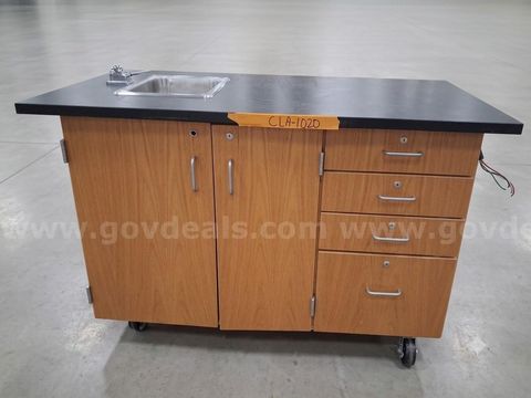 Electrical Mobile Science Demonstration Cart w/Sink