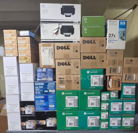 Toner & printer parts, most unopened - Mixed printer toner & printer parts.