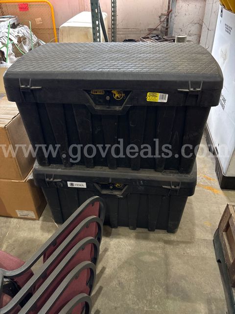 Lot of 2 Locking Storage Totes