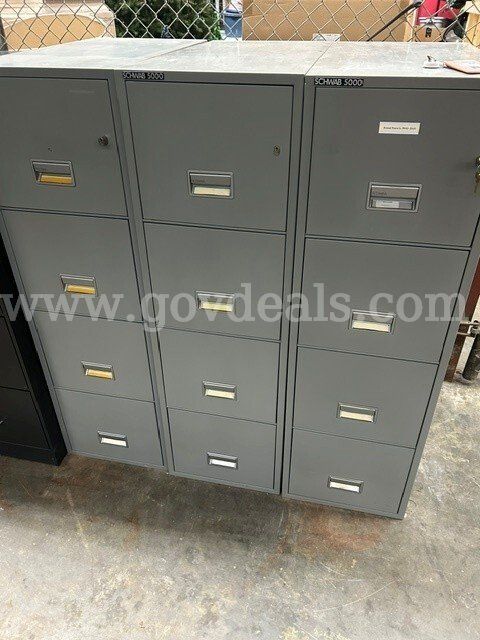 Lot of Schwab 5000 fire safe filing cabinets