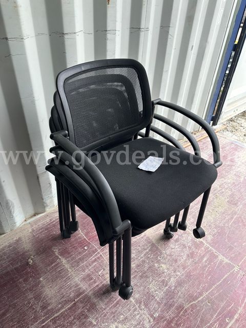 Lot of 4 Rolling Mesh Back Chairs