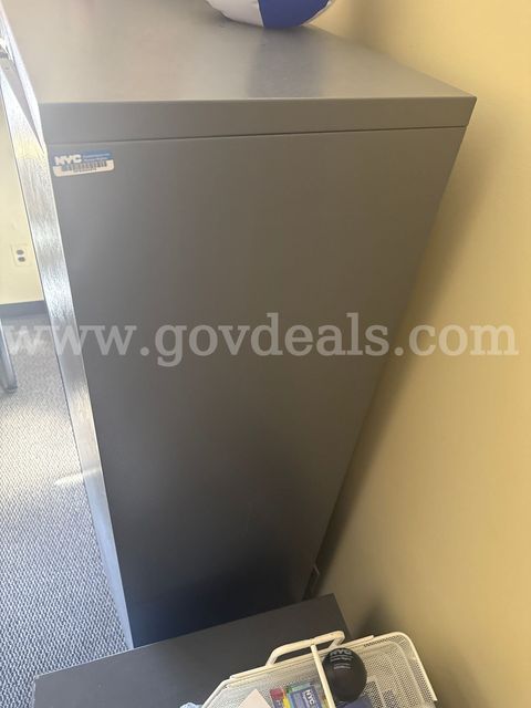 Two-Door Metal Office Storage Cabinet – Gray - Lot of 2