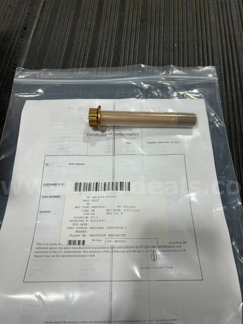 Bolt, Tension, Nickel Alloy 718, 220 Ksi, External Wrenching