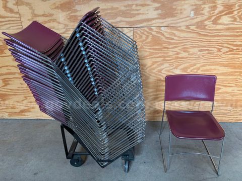 Virco Stack Chairs W/Dolly (Lot of 25)