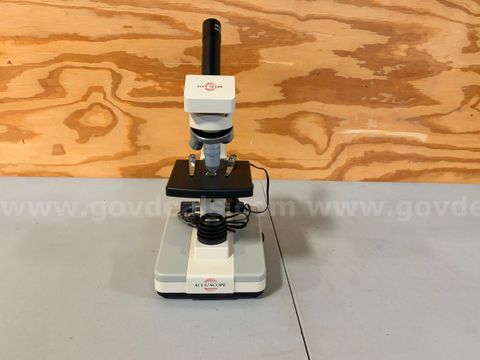 Accu-Scope Microscopes and Cart (Lot of 12)