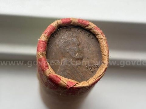 Roll 50 Lincoln Wheat Pennies 1952-S San Francisco Mint Estate Collection Unsearched S/H