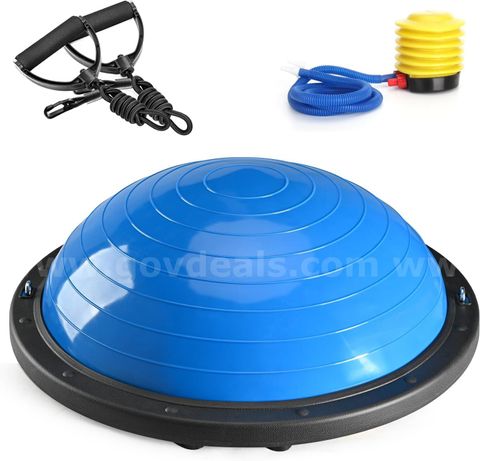 SHIPPING AVAILABLE Half Balance Ball Trainer, Half Yoga Exercise Ball with Resistance Bands and Foot Pump(A1-06)
