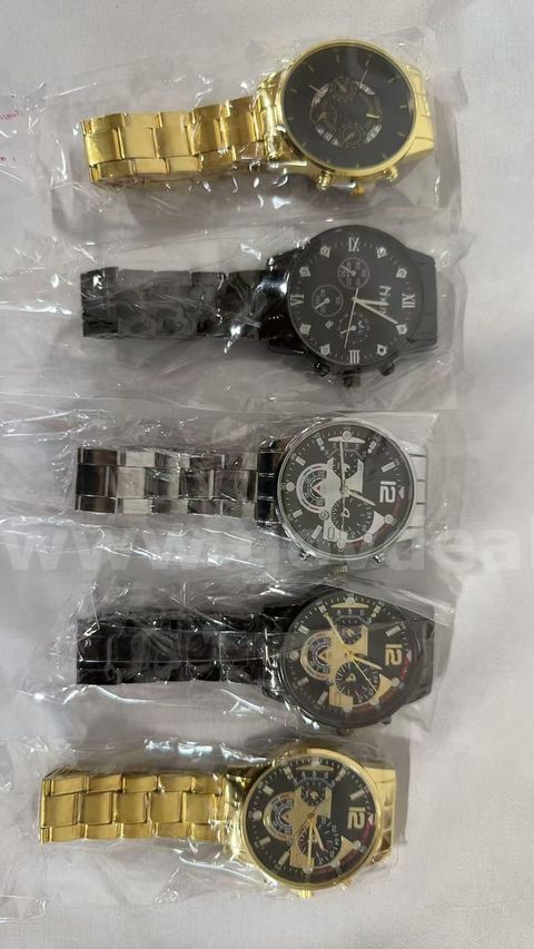 SHIPPING AVAILABLE 5pcs Assorted Men's Stainless Steel Chronograph Quartz Watches New Sealed, Business & Racing(W1-07)