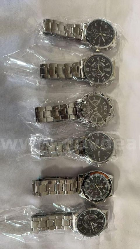 SHIPPING AVAILABLE 6pcs Men Silver Steel Band Mixed Design Quartz Watch Decorative Multi Sub-Dial Fashion (W1-031)