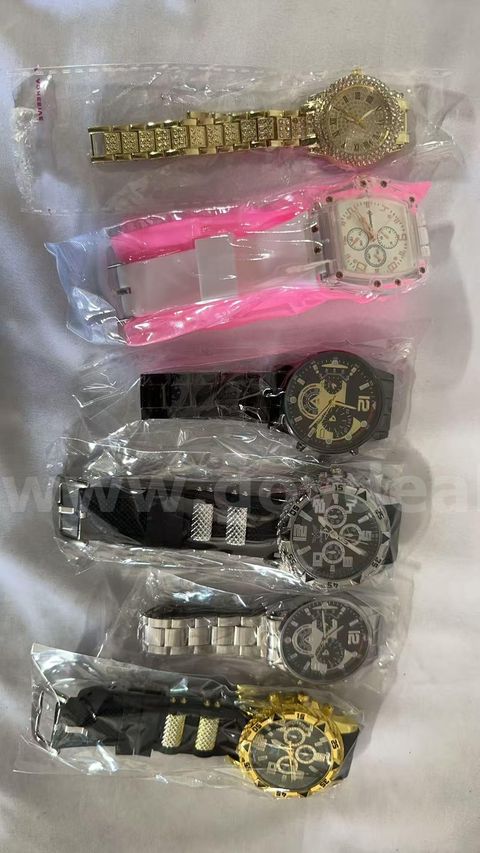 SHIPPING AVAILABLE 6pcs Fashion Mixed Lot Quartz Watches Men & Women Rhinestone Sports Steel Silicone Band (W1-035)
