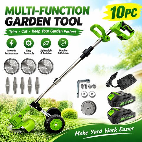 SHIPPING AVAILABLE Lot of 10 Cordless Weed Eater with Wheels, 21V Electric Grass Trimmer Edger with 2 Batteries(M-1)