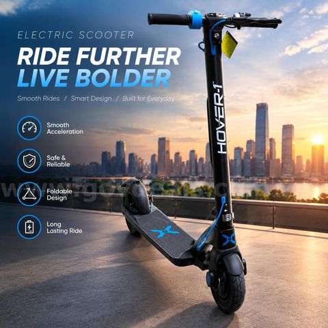 (CA) SHIPPING AVAILABLE REFURB Hover-1 Highlander Pro V2 Electric Folding Scooter (BMZ-BHWK-BLK)