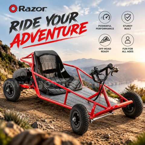 (CA) SHIPPING AVAILABLE Red Electric Dune Buggy 24V Ride-On Off-Road Go-Kart (Dune Buggy)