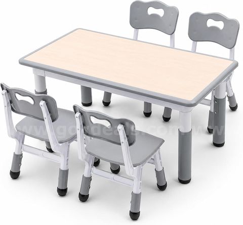 SHIPPING AVAILABLE Kids Height Adjustable Table & 4 Chairs Set w/ Graffiti Desktop for Ages 2-8 (A-102)