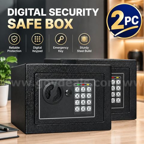 SHIPPING AVAILABLE Lot of 2 Steel Digital Safe Box with Sensor Light for Home & Office Security (B1-01)